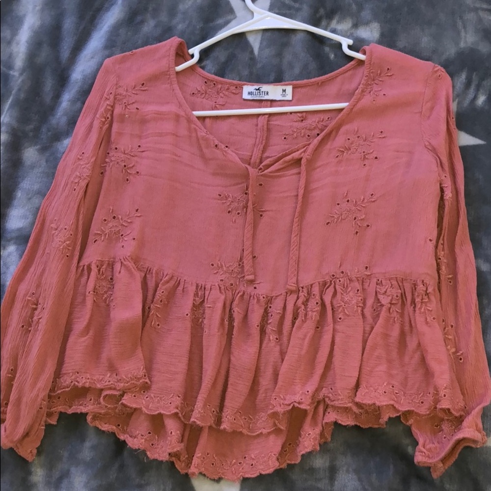 Pink flowy crop top